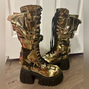 NWOB Dolls Kill / Club Exx Utopia Elements Knee High Boots